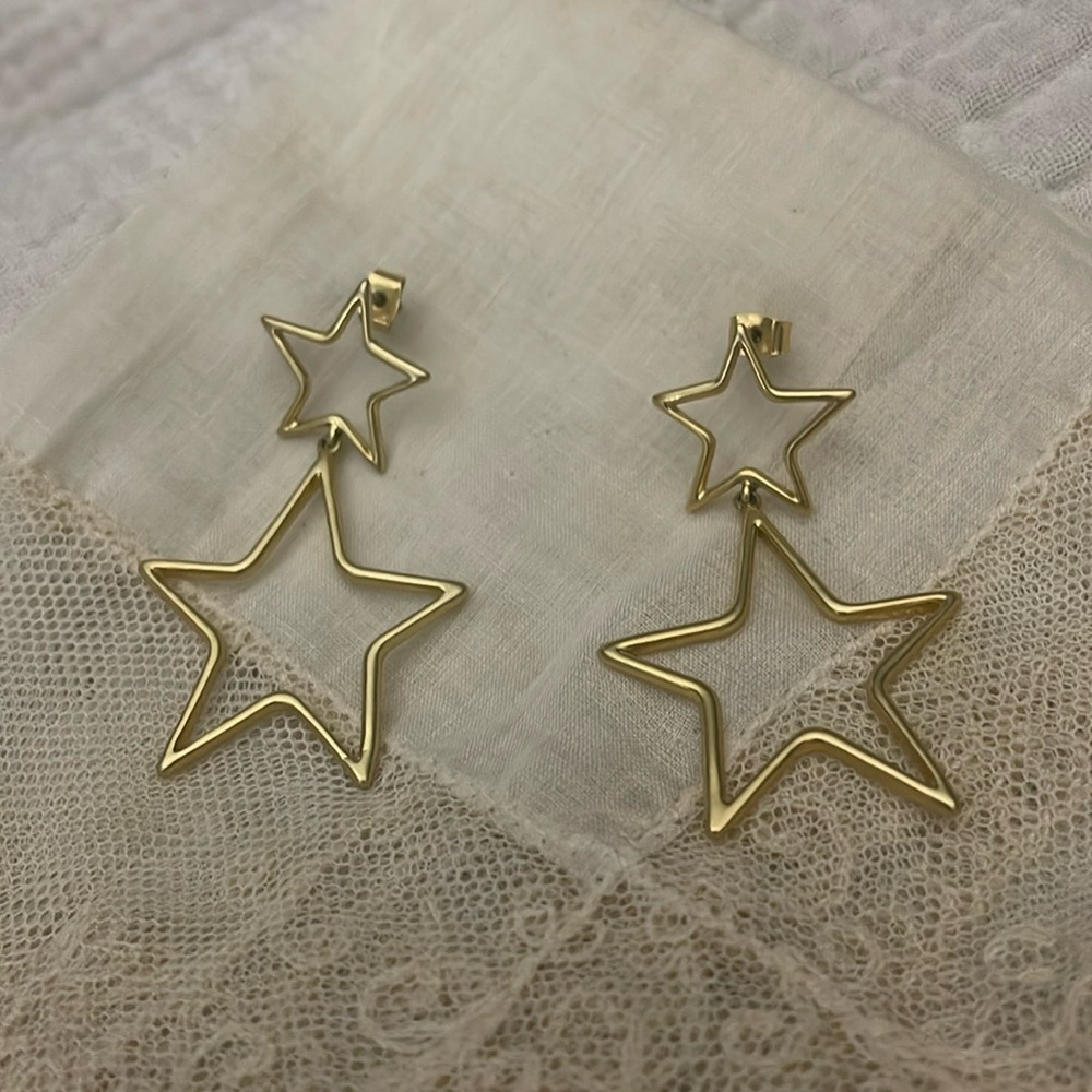 Madewell Big Star Drop Earrings Gold